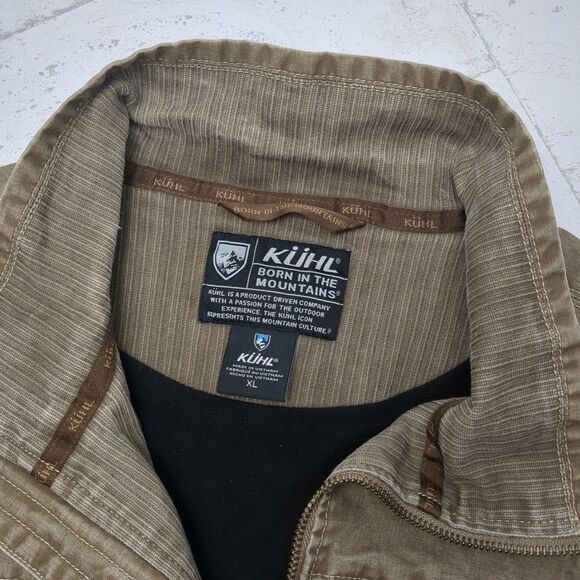 Kuhl Other - KUHL Brown Canvas Cotton Full Zip Men's XL Fleece Lined Vest Vintage Patina Dye